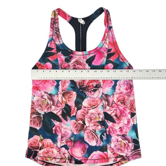 Lululemon Lightened Up Singlet Tank Top Secret Garden Floral Rose Pink Size 6 - Picture 6 of 7